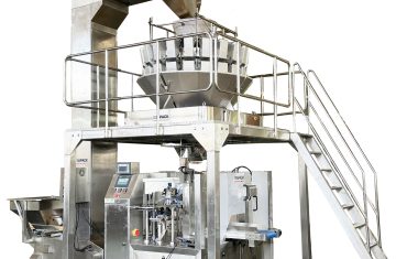 Automatic pre-made bag taking packing sealing carton filling line for nuts candy pet food